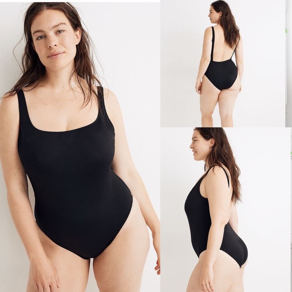 Madewell Swim One Piece Second Wave Square Neck Tank Swimsuit
